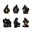 Resina de decoração de jardim para escultura de mini casa de Halloween