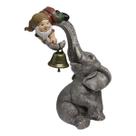Resina de estátua de sino de elefante e gnomo para decoração de jardim