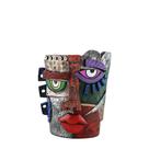 Resina de vaso de flores abstrata estilo Picasso em forma de rosto 750g