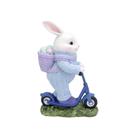 Resina Decorativa Coelho Scooter Provençal Lilás Pascoa 13cm