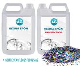Resina Epóxi 1KG + Glitter em Flocos Flores AG