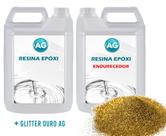 Resina Epóxi 1KG + Glitter Ouro AG