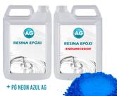 Resina Epóxi 1KG + Pó Neon Azul AG
