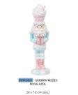 Resina Natal Quebra Nozes cx de Presente Rosa Azul 26x7,6cm Florarte