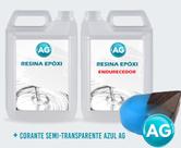 Resinas Epóxi 1KG + Corante semi-transparente azul Ag
