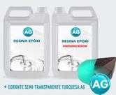 Resinas Epóxi 1KG + Corante semi-transparente turquesa Ag