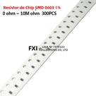 Resistor SMD 1% 0603 300pcs 0R a 10M 1/10W Vários Valores De Ohm