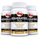 Resveratrol Plus Vitafor Kit com 3 Frascos de 60 Cápsulas