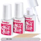 Retensor de cola para unhas para prensa com limas de unhas, pacote com 3, 7 mL