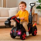 Retroescavadeira Elétrica Infantil Com Haste - Vermelha