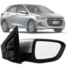 Retrovisor Direito Carona GM Chevrolet Onix Plus 2020 2021 de Regulagem Elétrica S/Ponto Cego e Capa Prata Branco e Vinho