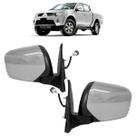 Retrovisor Externo L200 Triton 2008 2009 2010 2011 2012 Preto Regulagem Elétrica Acabamento Cromado