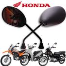 Retrovisor Honda Biz 125 Bros 160 Titan Cb Par Espelho Moto Lente Plana