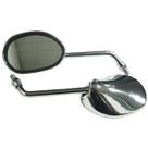 Retrovisor Mini Cromado Biz125 Para Ybr125, Factor125, Neo115, Crypton115 (Par)