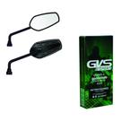 Retrovisor Moto Gvs Gtx Lente Plana Preto Com Preto Par H - Gvs Sport
