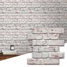 Revestimento de Parede Tijolo Falso Commomy 30x30 cm 3D em PVC Whitewash