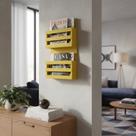 Revisteiro de Parede Porta Revistas Livros - Amarelo Laca