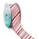 Ribbon CT CRAFT LLC Cetim branco com listras vermelhas 2,5 cm x 40 m