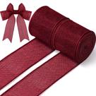 Ribbon Shappy Burgundy Burgundy Wired Edge 10 jardas (4 cm)