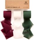 Ribbon Vitalizart Christmas, chiffon, seda artesanal, 3 rolos Ribbon Vitalizart Christmas, chiffon, seda artesanal, 3 rolos