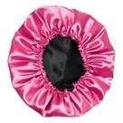 Ricca touca de cetim dupla face preto/rosa com regulagem