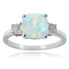 Ring Ice Gems em prata esterlina criada em opala branca tamanho 8