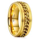 Ring King Will Intertwine em aço inoxidável dourado de 8 mm para homens