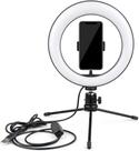 Ring Light 6 Polegadas USB com Tripé para Filmagem e Fotos de Qualidade