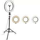 Ring Light Iluminador 26cm/ 10 Lehmox Com Tripé 3500k-5500k - RING FILL LIGHT