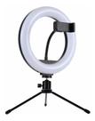 Ring Light Iluminador 8" 20Cm Fotos Vídeos Tripé De Mesa Luz Led