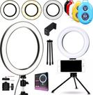 Ring Light Iluminador Led Flash Anel Suporte Celular Universal Makeup Tripé de Mesa + Controle Bluetooth Gravação Vídeo Ring Light Iluminador Led Flash Anel Suporte Celular Universal Makeup Tripé de Mesa + Controle Bluetooth Gravação Vídeo