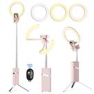 Ring Light iyesku Professional de 10 polegadas com suporte de tripé rosa