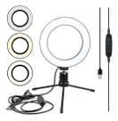 Ring Light Led Mesa Branco-quente Pequena Tripé 6 Polegada