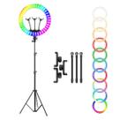 Ring Light LED RGB 45cm com Suporte para Celular e Tripé Iluminação 1,90 metros