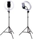 Ring light led selfie 10" com tripé luz p celular blogueira foto