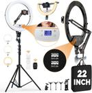 Ring Light MACTREM 22 Polegadas com Suporte Dobrável 180° e Tripé