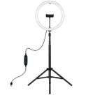 Ring Light Profissional 11.8 polegadas - Anel de Luz 30cm com Tripé Universal 1,95 Cm - Kit Profissional Youtuber Selfie