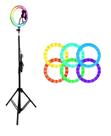 Ring Light Rgb Colorida 26 Centimetros Led + Tripé 2.10 M
