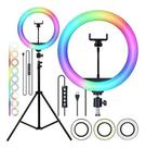 Ring light rgb com tripé de 2.1 m 10 polegadas com suporte de celular bmax bml19 Ring light rgb com tripé de 2.1 m 10 polegadas com suporte de celular bmax bml19