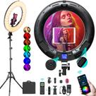 Ring Light Weeylite RGB de 18 Polegadas com Suporte para Celular e Tripé Ring Light Weeylite RGB de 18 Polegadas com Suporte para Celular e Tripé