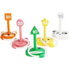 Ring Toss Playset de animais interativos de madeira com 5 anéis