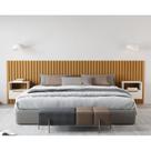 Ripada Maracá King 320cm MDF/MDP com 2 Mesa de Cabeceira Jatobá Bege Pérola/Nature