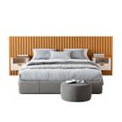 Ripada Queen com 2 Mesas de Cabeceira Curva Buriti Marrom Offwhite/Nature Ripada Queen com 2 Mesas de Cabeceira Curva Buriti Marrom Offwhite/Nature