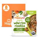 Risoto de arroz selvagem orgânico HappyTot com vegetais e parmesão 4,5 onças x 8