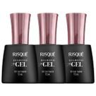 Risque Diamond Gel Top Coat Fixador 9,5mL Com 3 Unidades