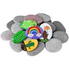 River Rocks para pintar dojobkinb 25 peças grandes de 9 a 13 cm
