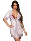 Robe Curto Cetim Detalhes em Renda Fitas para Laço