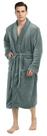 Robe de Banho NY Threads Luxuoso em Plush de Fleece para Homens Cinza G-GG
