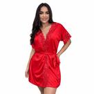 Robe de Luxo Microfibra Com Renda Hobby Roupão Roupa de Dormir com Cinto Lingerie Sexy para Noite Especial Manga Curta