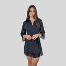 Robe de luxo sexy noiva feminino detalhe em renda
